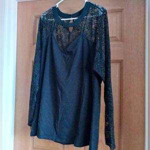 Torrid cotton and lace blouse